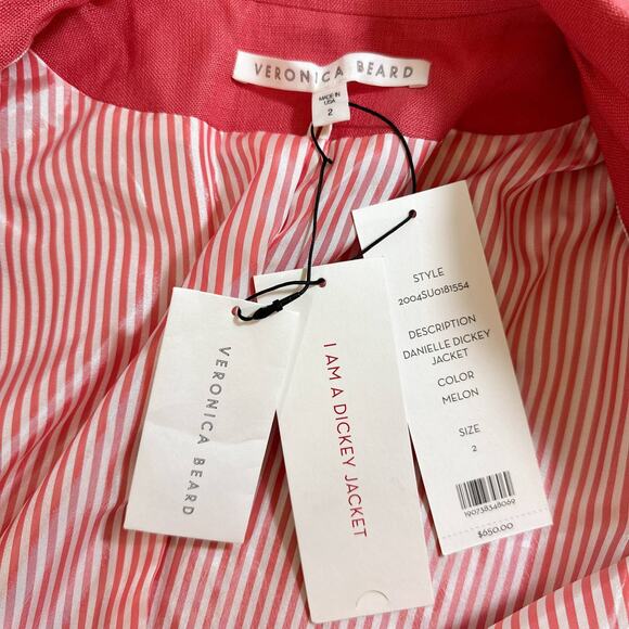 Veronica Beard NEW Danielle Dickey Blazer Single Button Jacket Melon Pink 2 - Picture 9 of 15